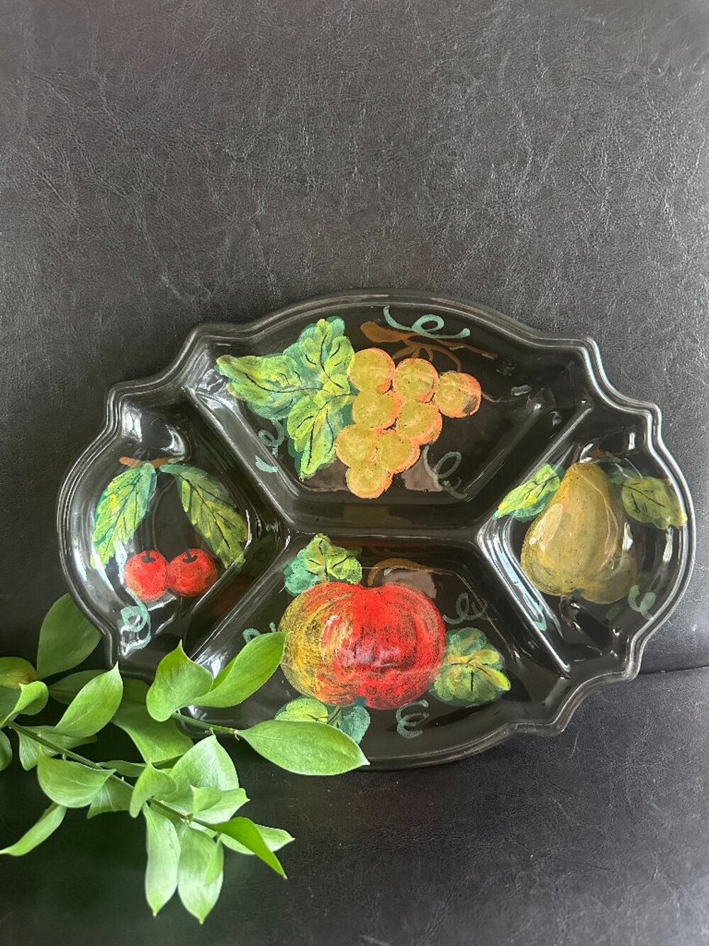 Artimino  "Tuscan Fruit" Serving Platter-Hand-Painted Italian Earthenware 1980's